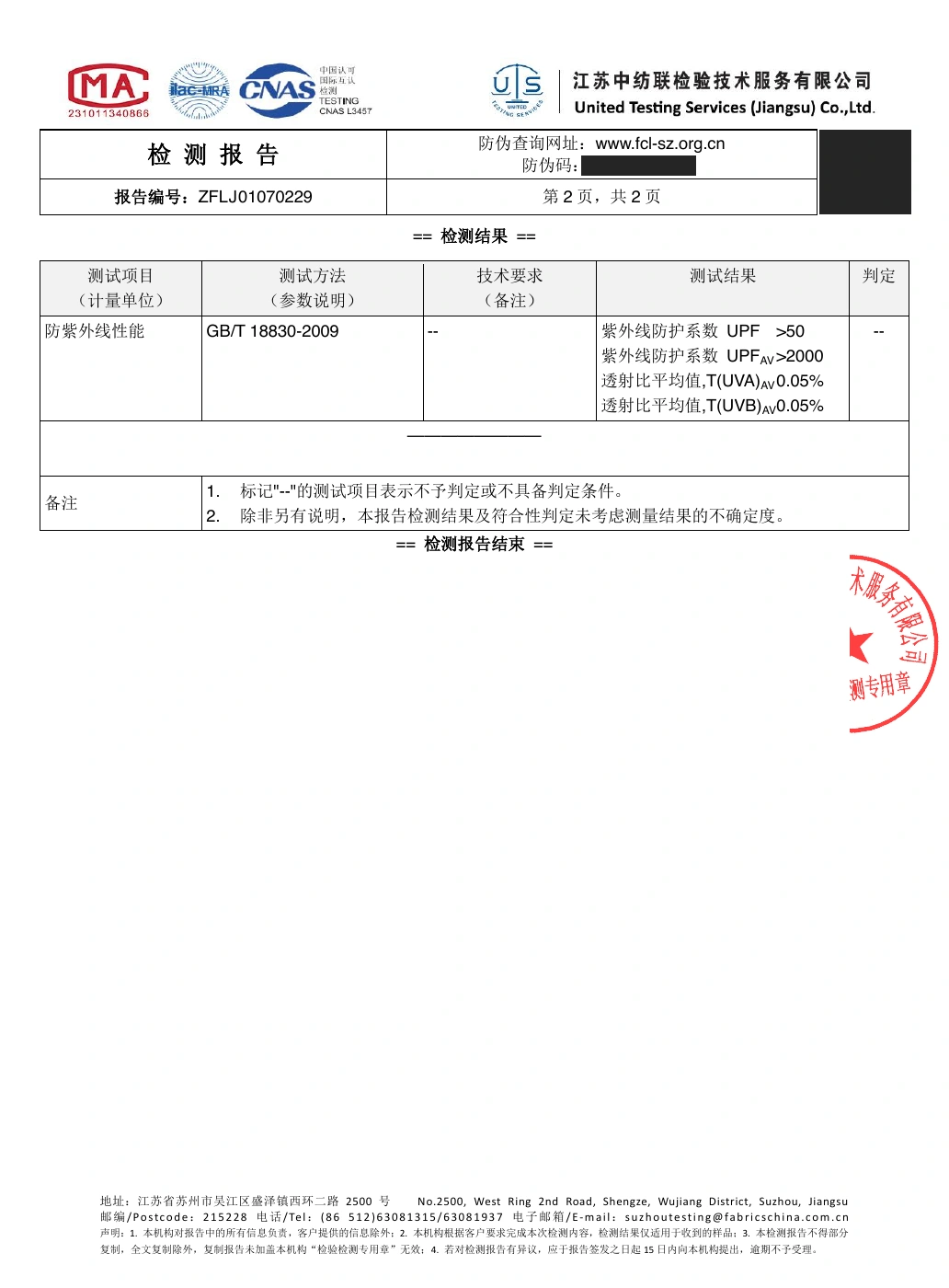 ZFLJ01070229 — UV protection